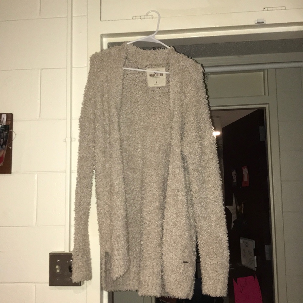 Hollister fuzzy cardigan